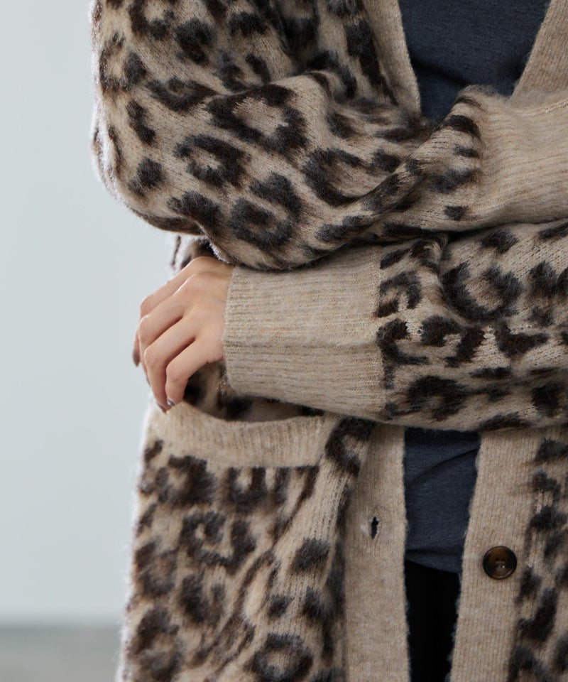 milli de l'air シャギーレオパードカーディガン レディース商品画像-9
