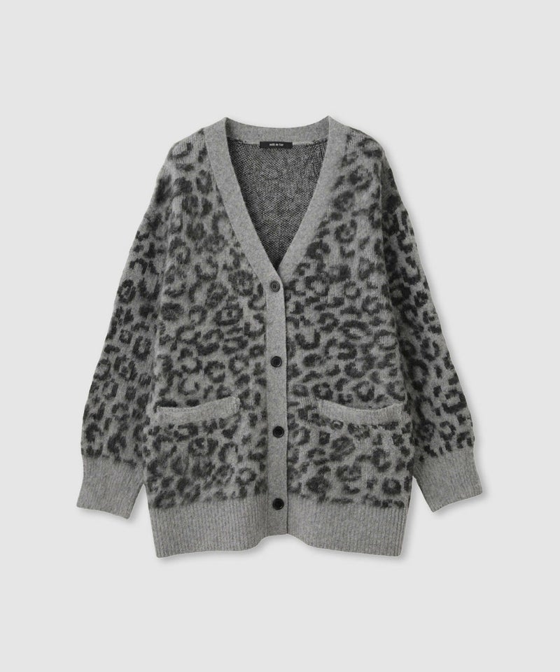 [期間限定knit]milli de l'air  シャギーレオパードカーディガン レディース商品画像-12