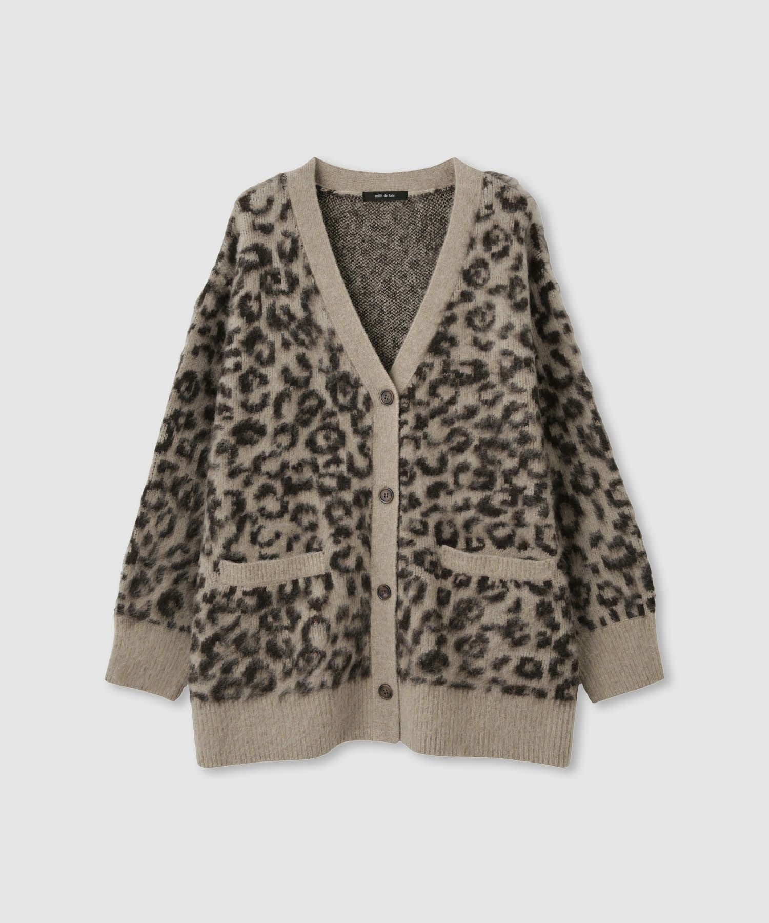milli de l'air シャギーレオパードカーディガン レディース