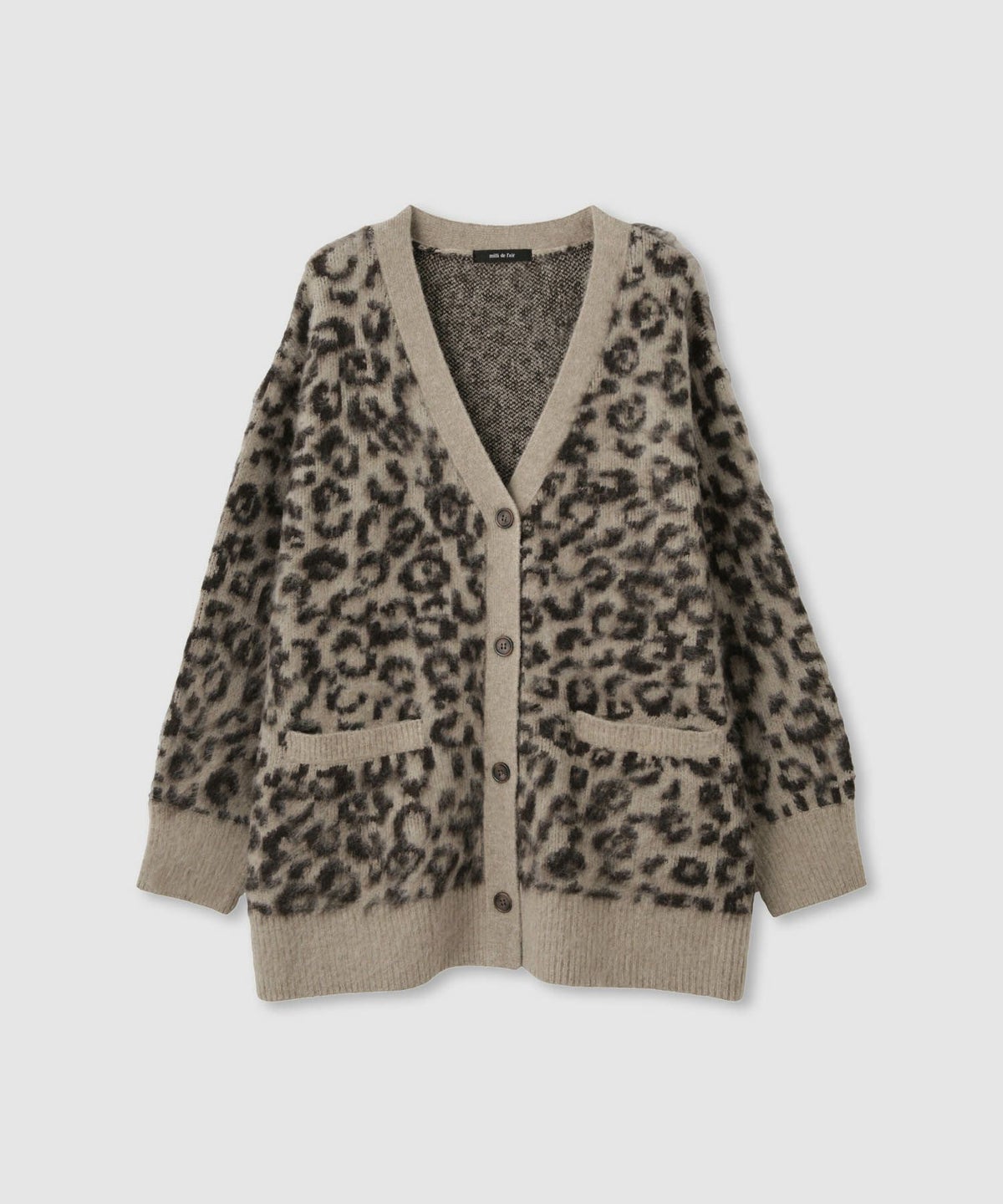 milli de l'air シャギーレオパードカーディガン レディース