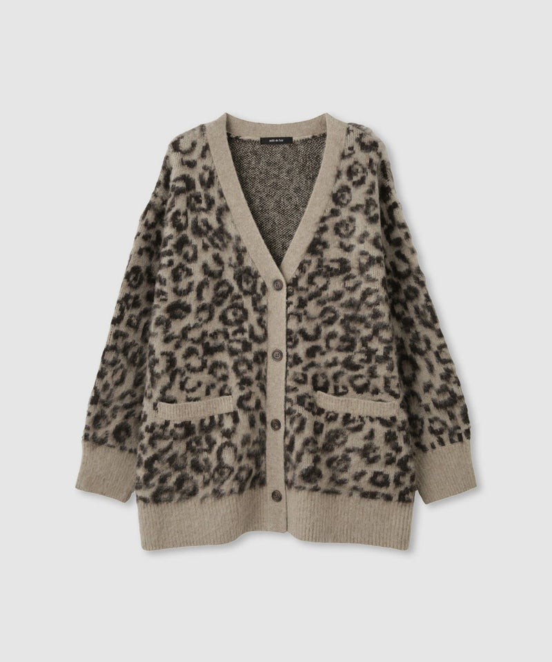 [期間限定knit]milli de l'air  シャギーレオパードカーディガン レディース商品画像-13
