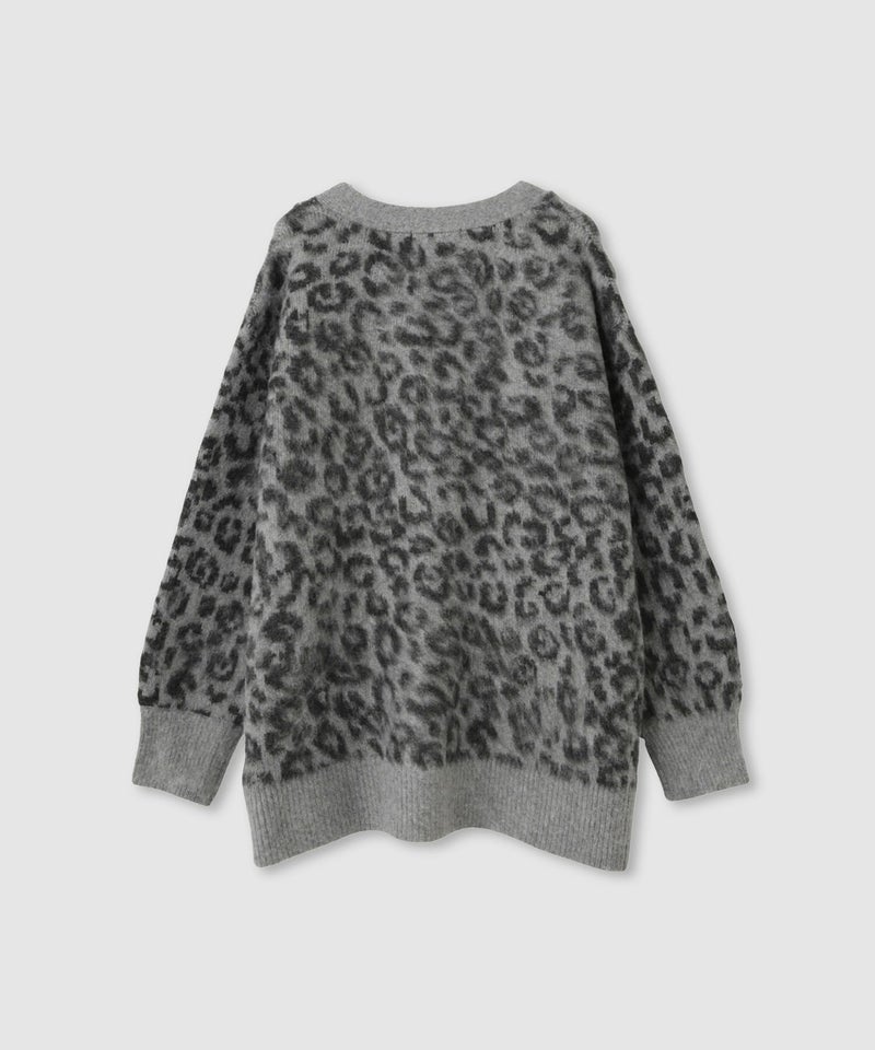 [期間限定knit]milli de l'air  シャギーレオパードカーディガン レディース商品画像-14