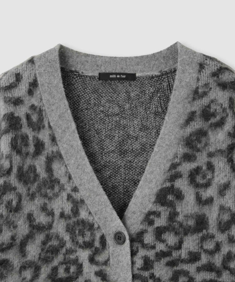 [期間限定knit]milli de l'air  シャギーレオパードカーディガン レディース商品画像-15