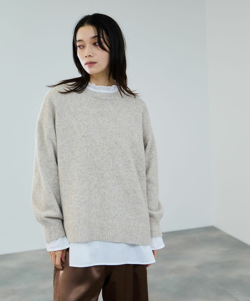 [期間限定knit]milli de l'air  オーバーサイズメランジスフレニット レディース商品画像-4