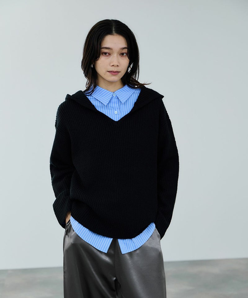 milli de l'air モヘヤタッチ片畦フーディニット レディース商品画像-1