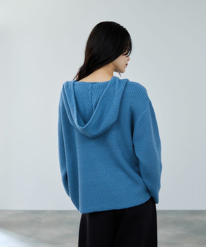 [期間限定knit]milli de l'air  モヘヤタッチ片畦フーディニット レディース商品画像-12