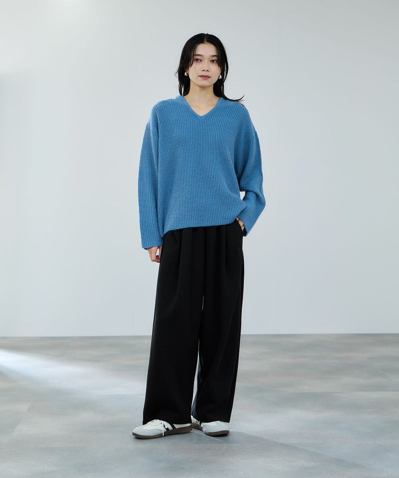 [期間限定knit]milli de l'air  モヘヤタッチ片畦フーディニット レディース商品画像-15