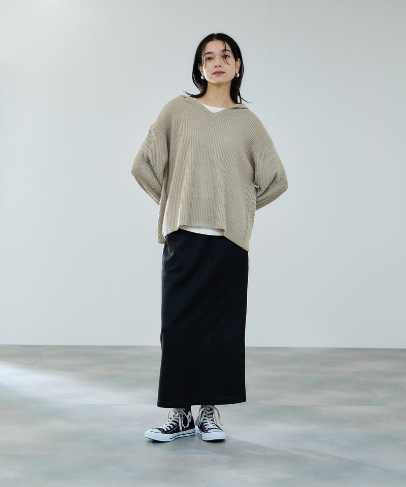 [期間限定knit]milli de l'air  モヘヤタッチ片畦フーディニット レディース商品画像-18