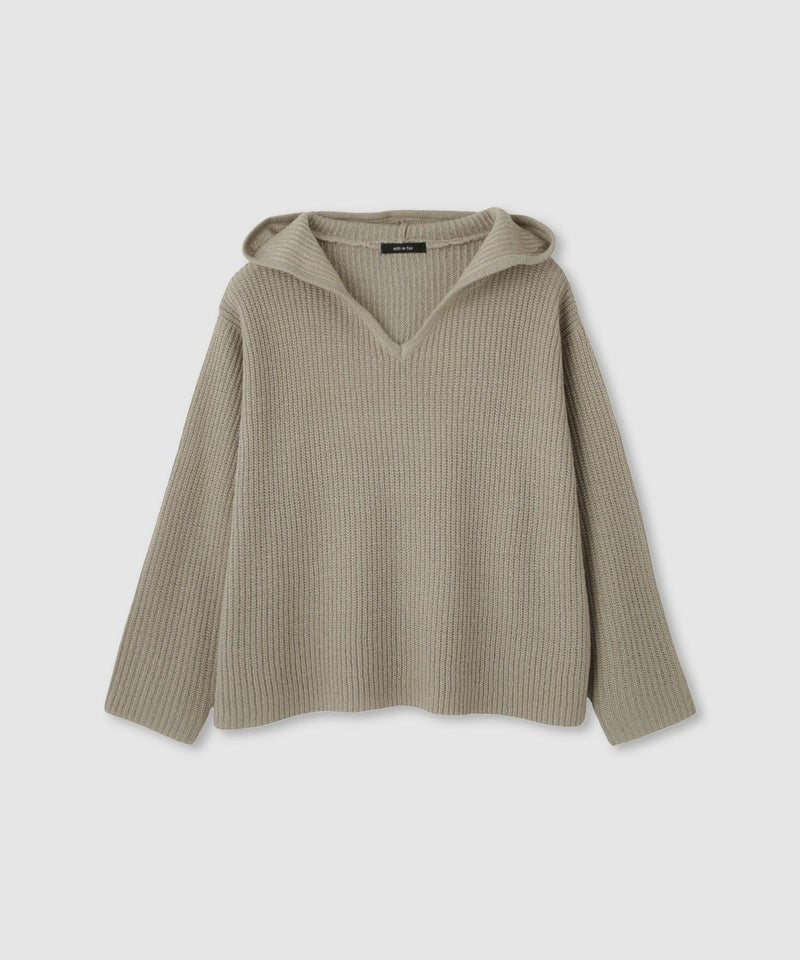 [期間限定knit]milli de l'air  モヘヤタッチ片畦フーディニット レディース商品画像-24