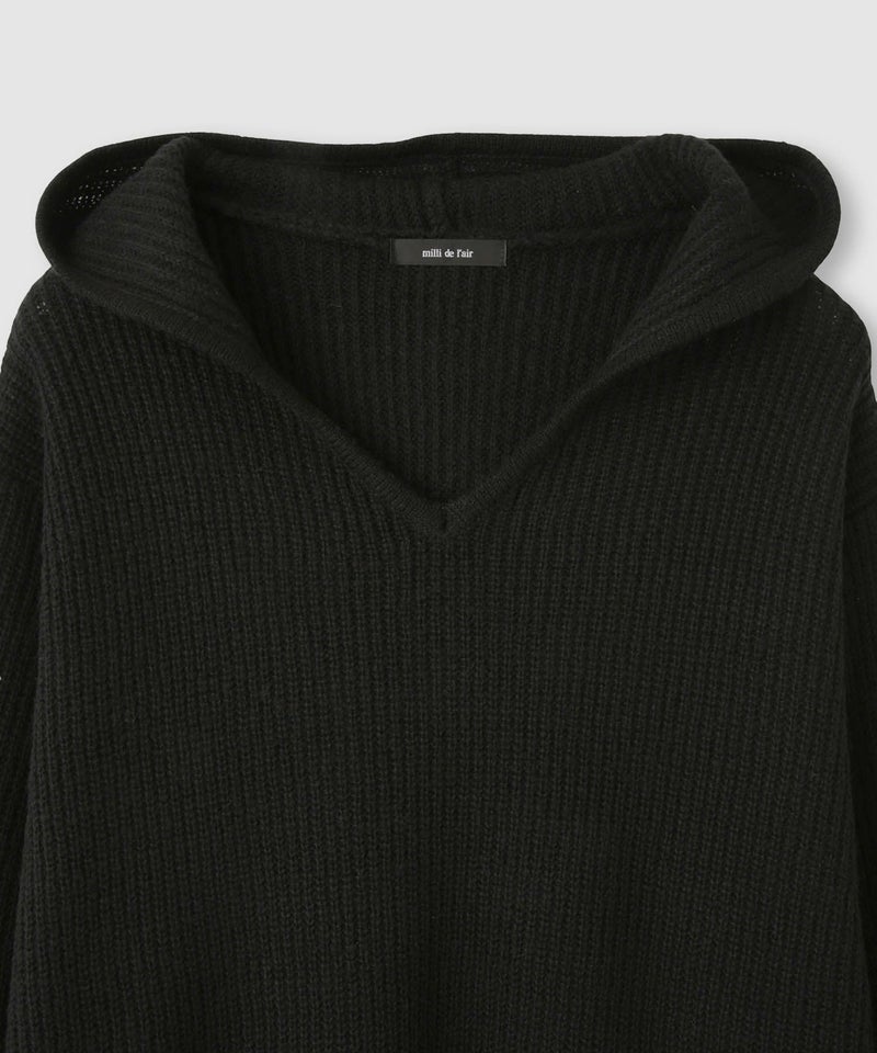 [期間限定knit]milli de l'air  モヘヤタッチ片畦フーディニット レディース商品画像-27