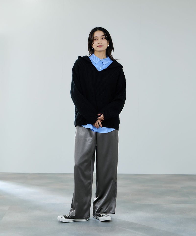 milli de l'air ヘビーサテンイージーワイドパンツ レディース商品画像-16