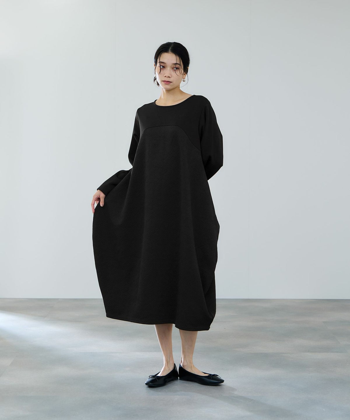 milli de l'air ジャガードコクーンワンピース レディース