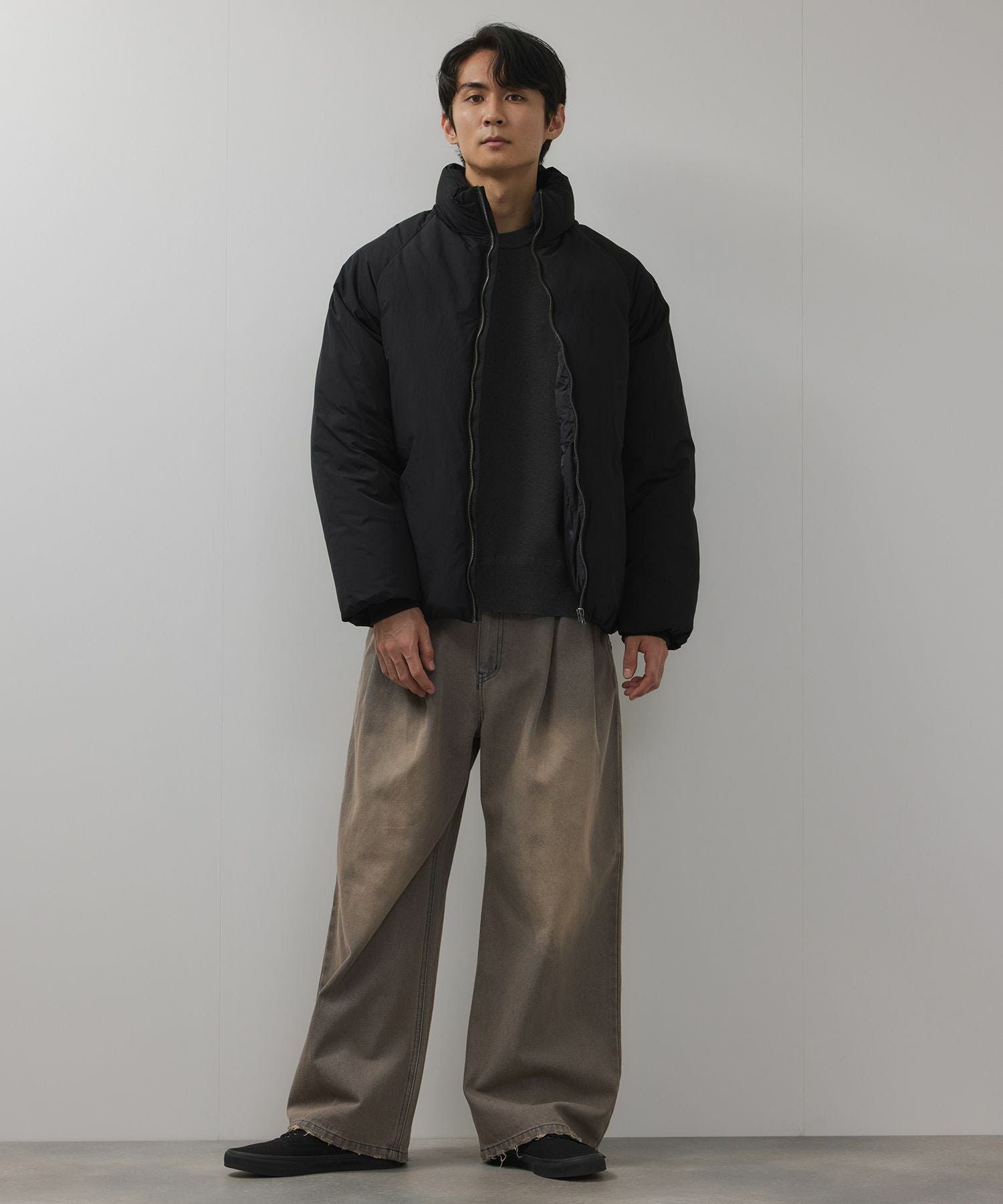 URBAN COLLECTION ナイロンワッシャー ノンキルト中綿ブルゾン メンズ URBAN COLLECTION ナイロンワッシャー ノンキルト中綿ブルゾン メンズ