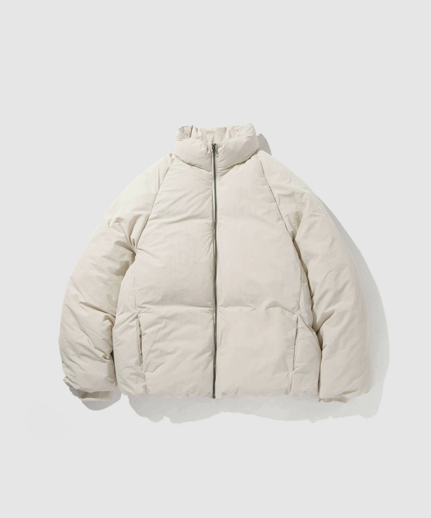 アイボリー 中綿ジャケット 36 URBAN COLLECTION ナイロンワッシャー ノンキルト中綿ブルゾン メンズ