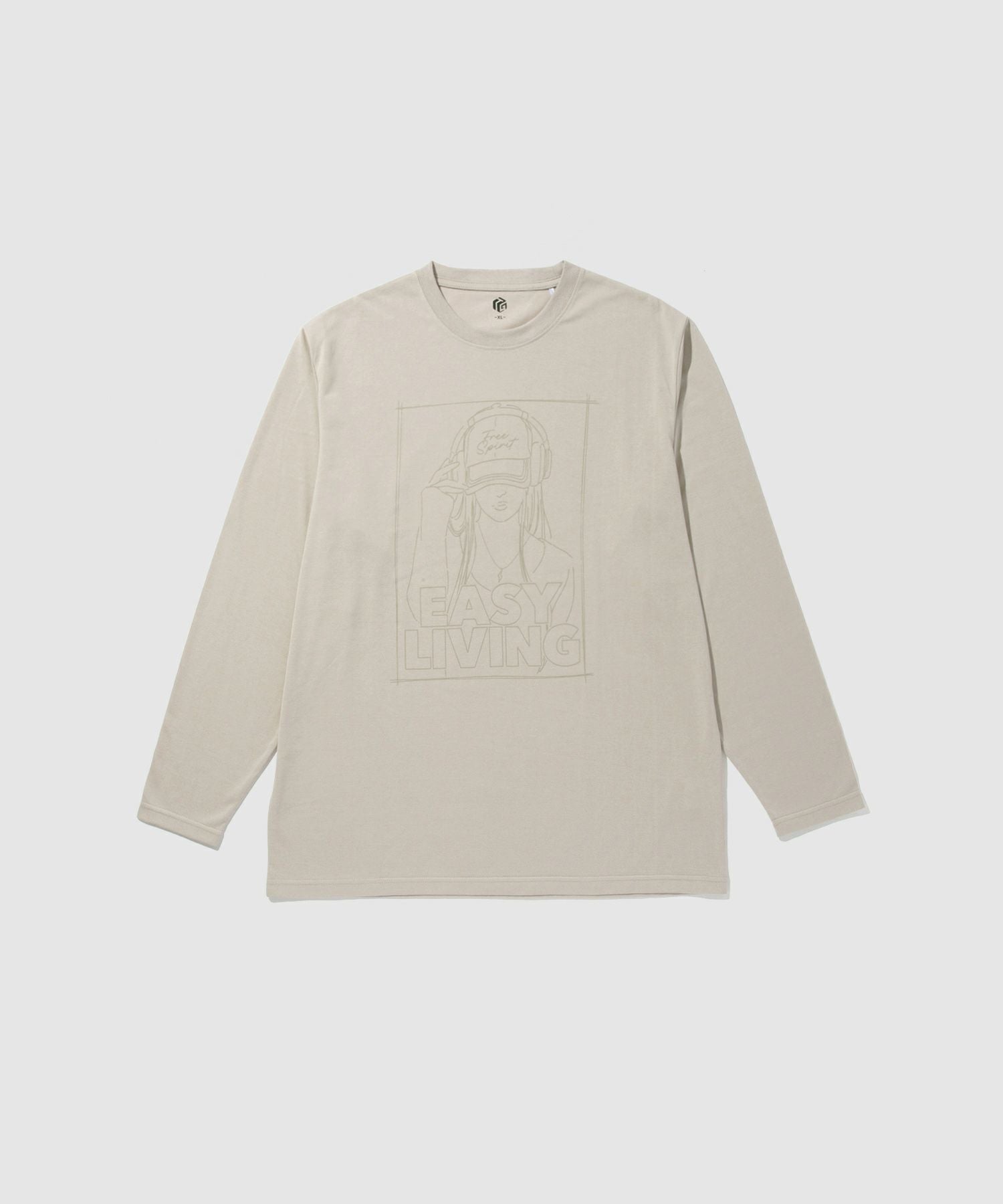 MACHATTホワイト グラフィックプリント 長袖Tシャツ T-GRAPHICS ビッグプリント長袖Tシャツ メンズ