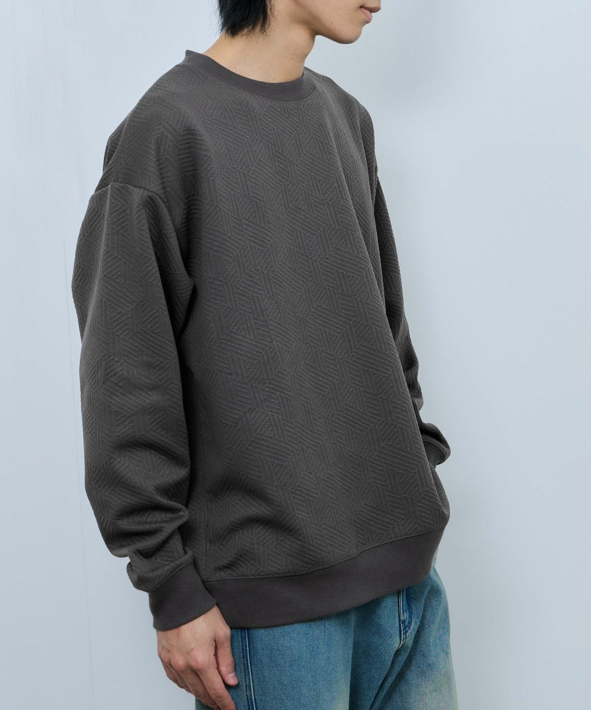 URBAN COLLECTION ふくれジャガード クルーネックスウェット メンズ