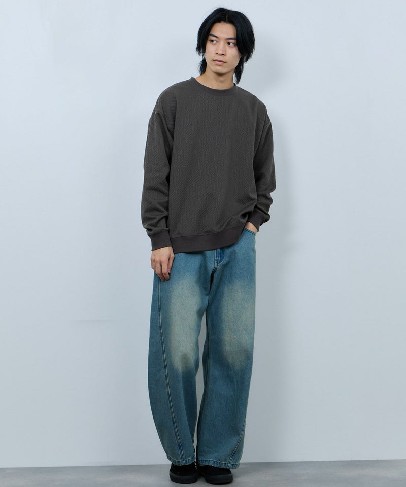 URBAN COLLECTION ふくれジャガード クルーネックスウェット メンズ商品画像-7