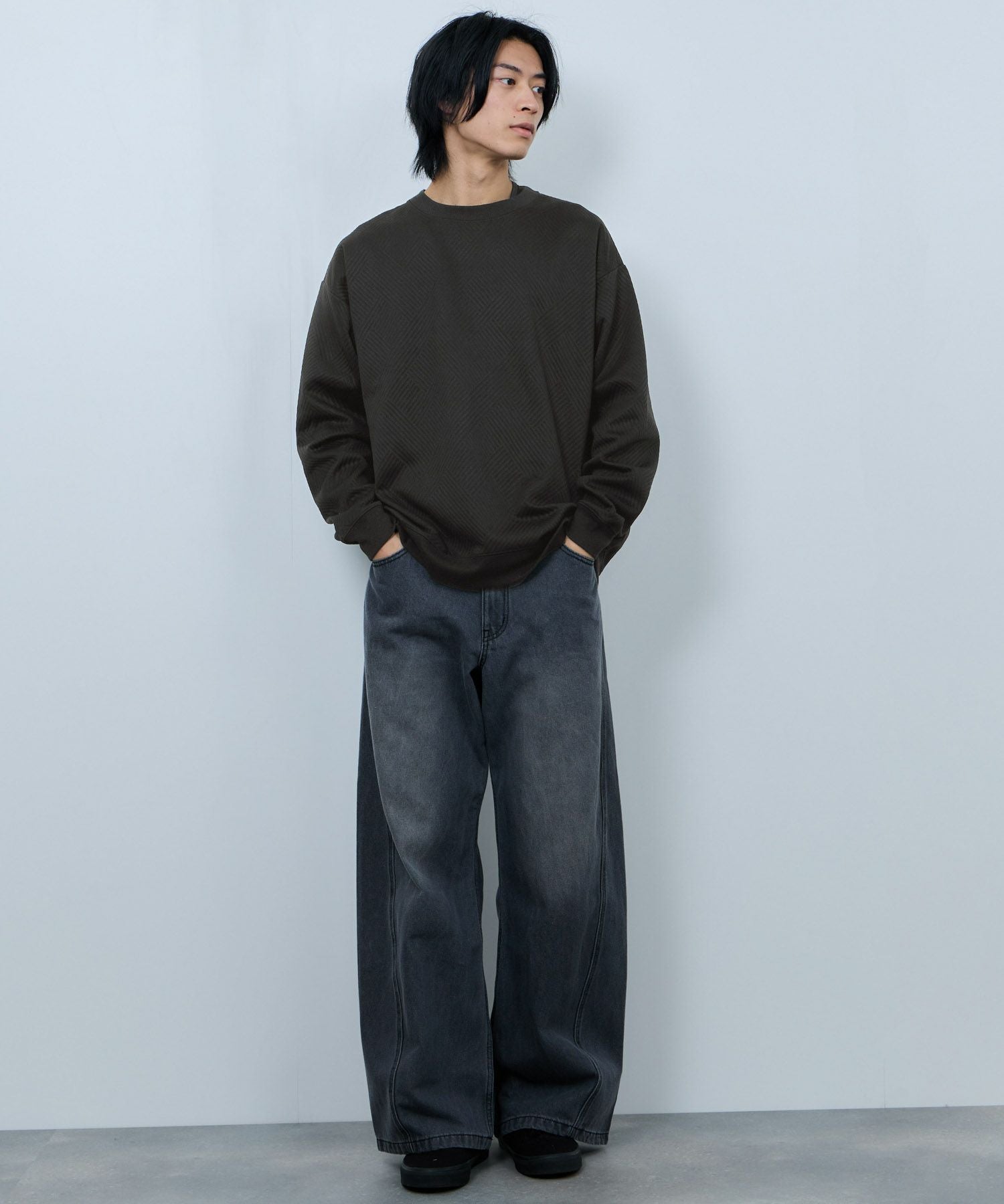 URBAN COLLECTION ふくれジャガード クルーネックスウェット メンズ URBAN COLLECTION ふくれジャガード クルーネックスウェット メンズ