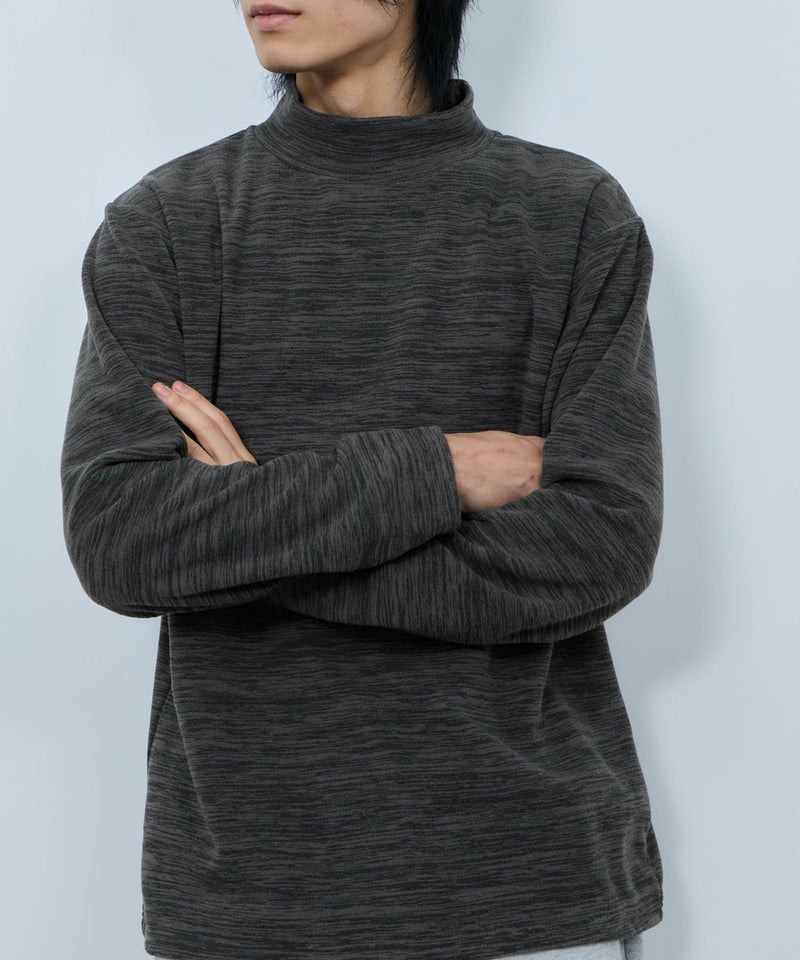 FIRST DOWN カチオンフリース モックネック長袖Tシャツ メンズ商品画像-1