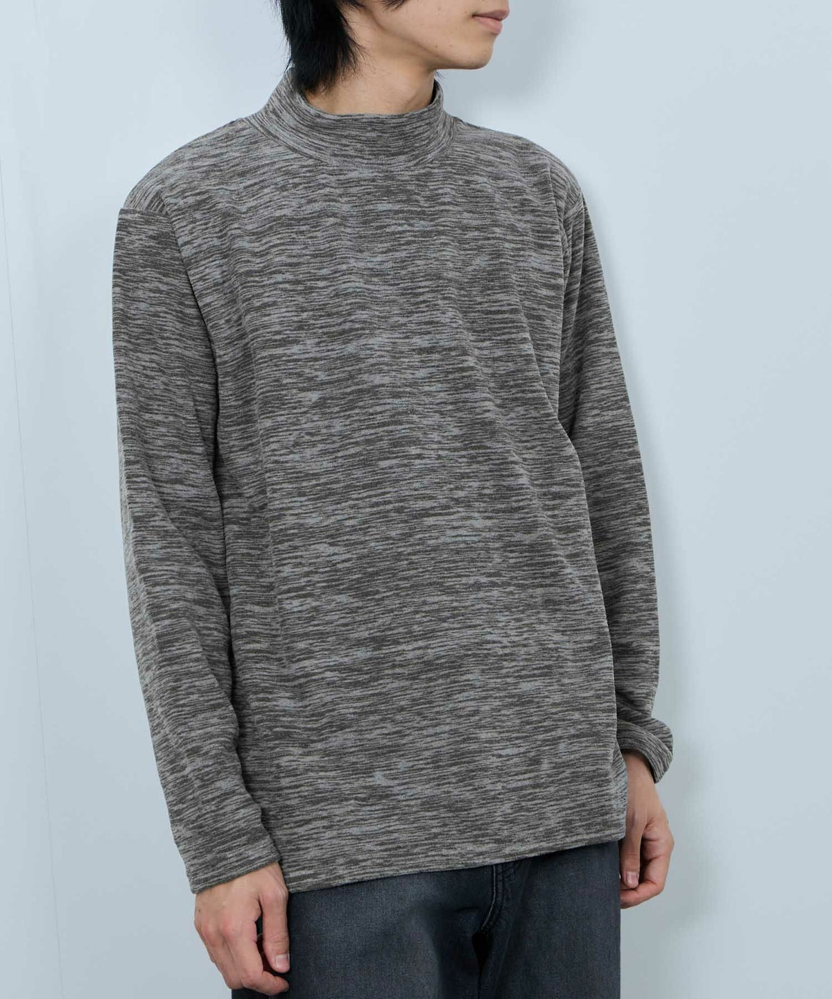 FIRST DOWN カチオンフリース モックネック長袖Tシャツ メンズ