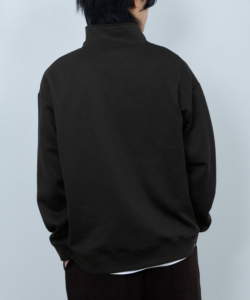 URBAN COLLECTION ふくれジャガード ハーフジップスウェット メンズ商品画像-8