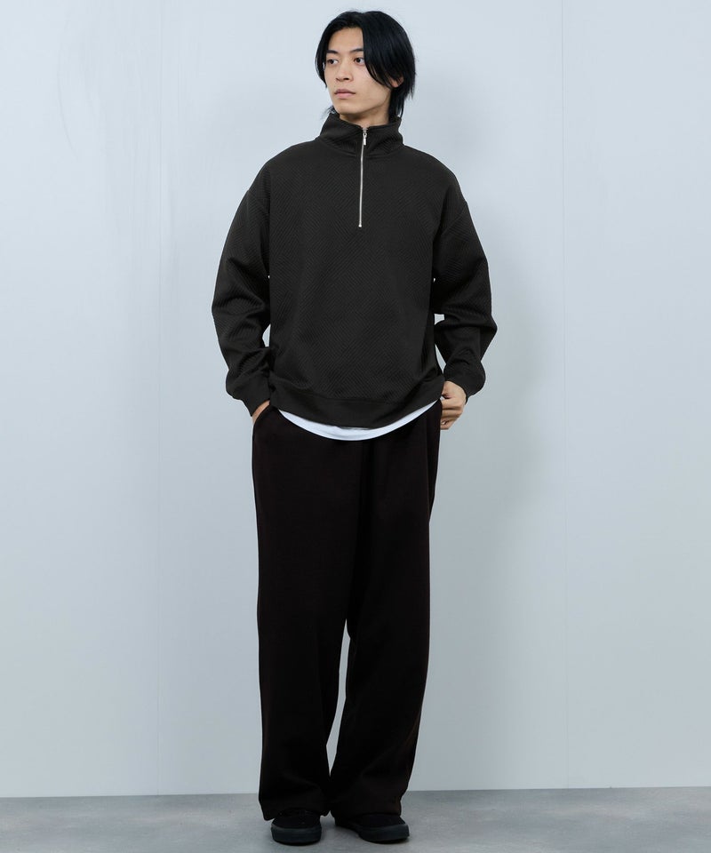 URBAN COLLECTION ふくれジャガード ハーフジップスウェット メンズ商品画像-9