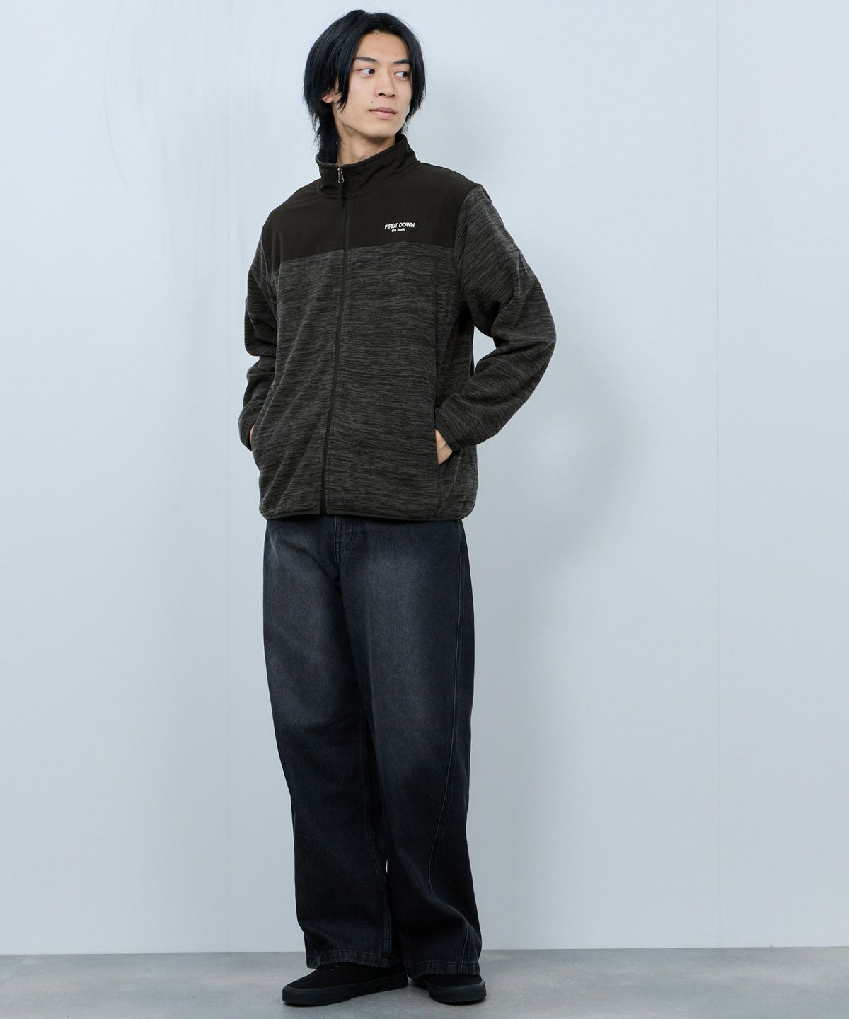 FIRST DOWN カチオンフリース スタンドフルジップブルゾン メンズ