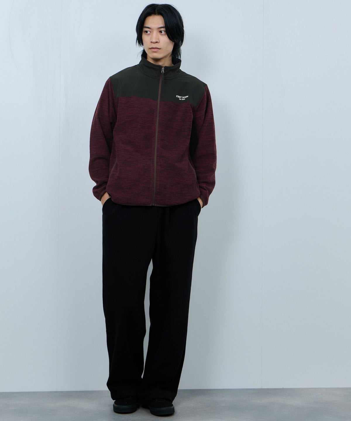 FIRST DOWN カチオンフリース スタンドフルジップブルゾン メンズ
