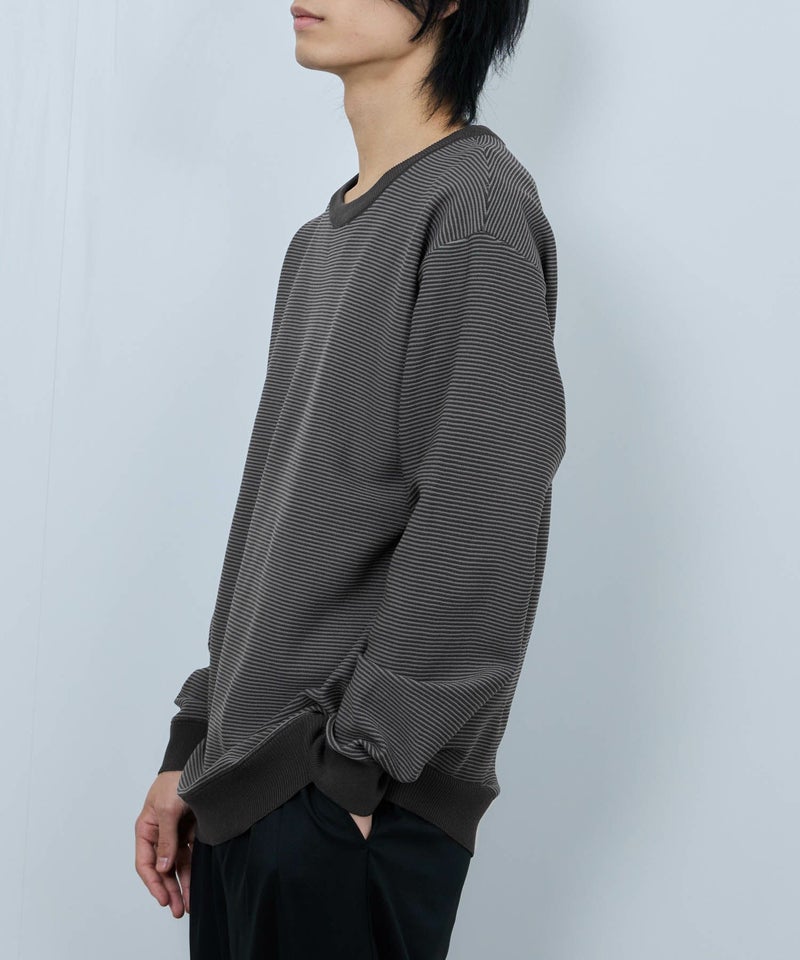 [期間限定knit]Real Standard  ボーダークルーネックニット メンズ商品画像-4