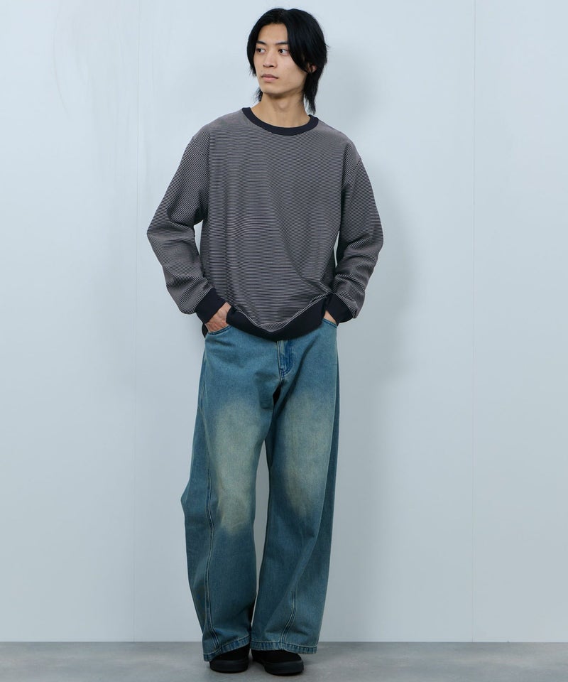 Real Standard ボーダークルーネックニット メンズ商品画像-12