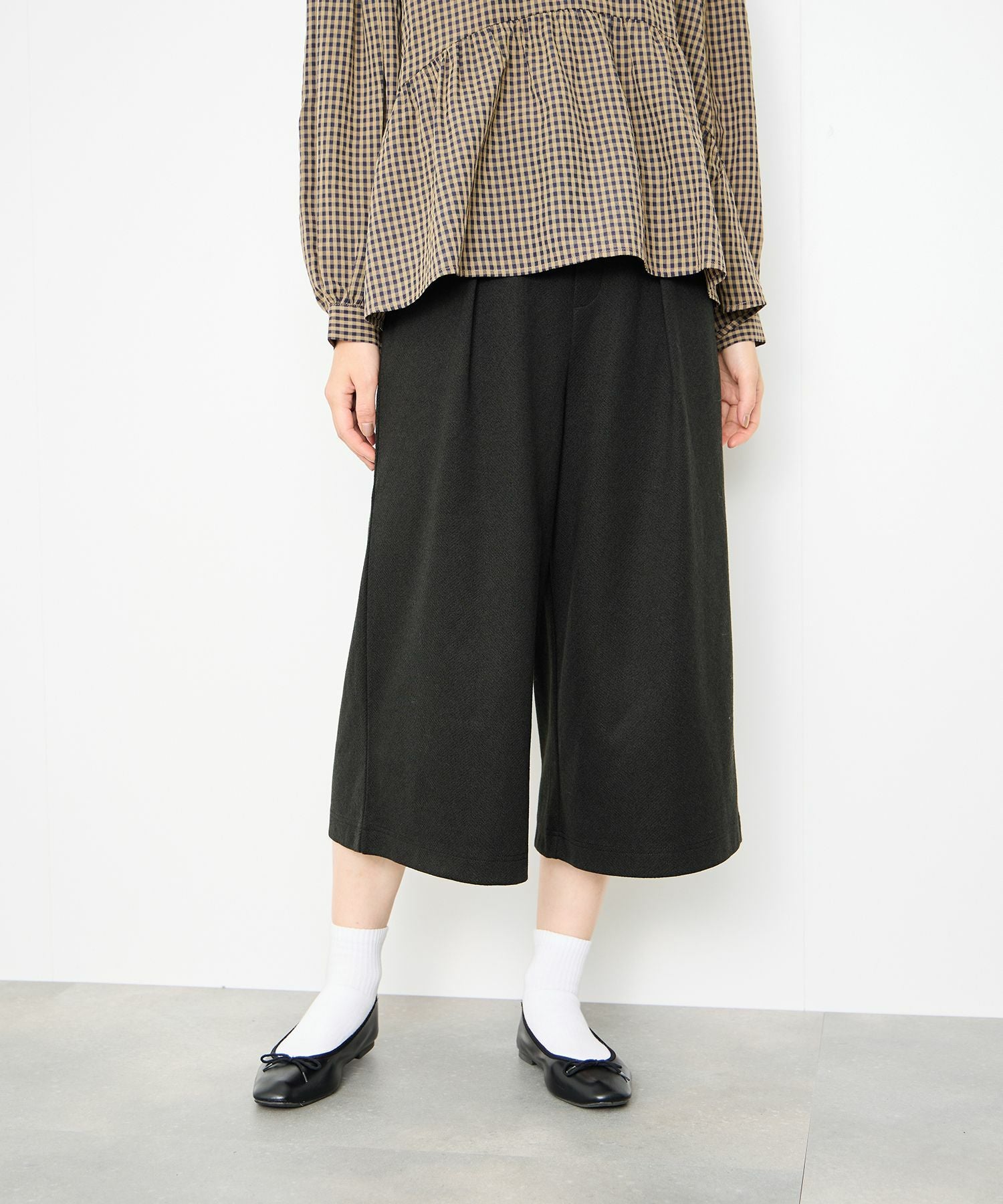 Idnes ツイードライククロップドパンツ レディース