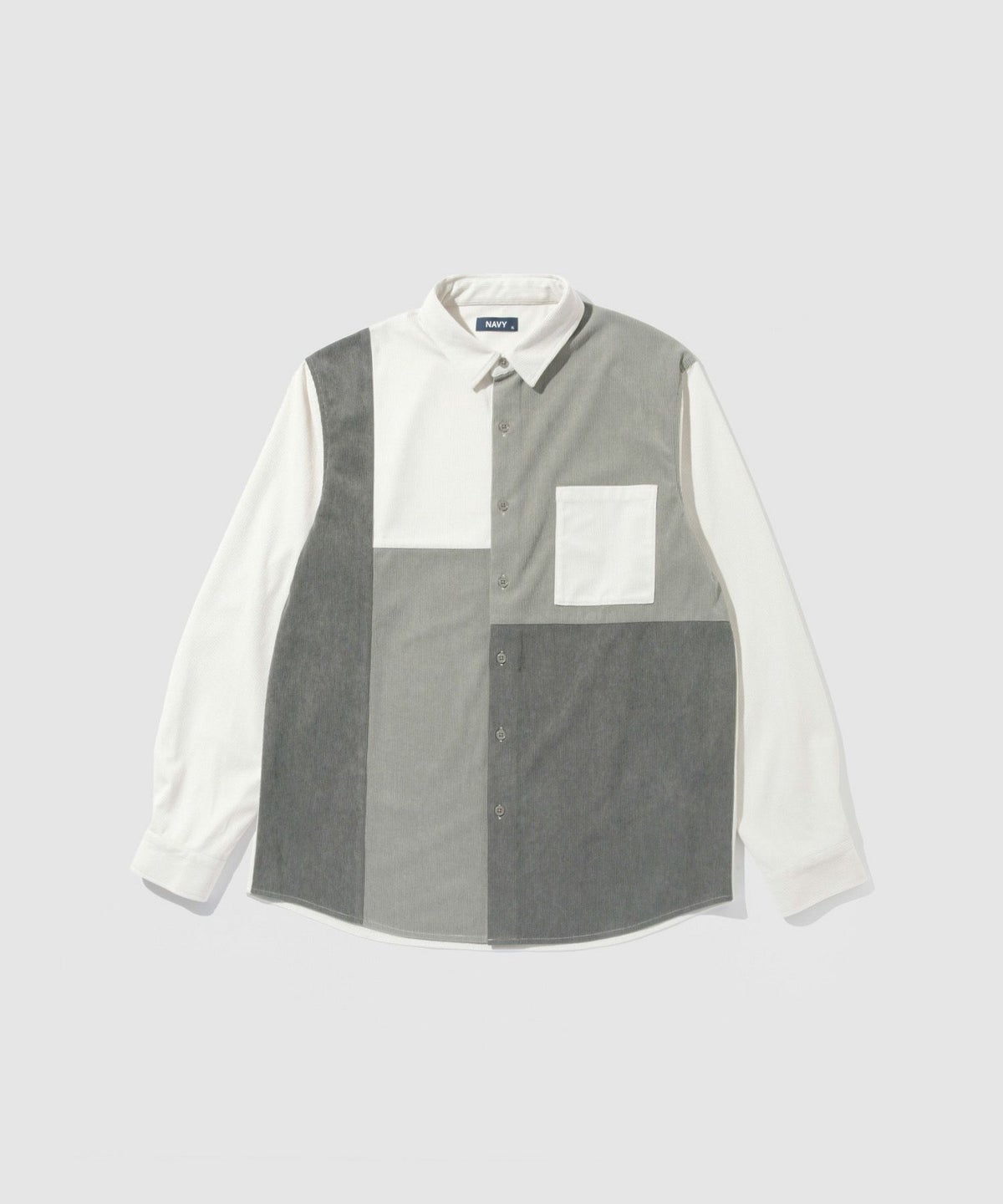 NAVY コーデュロイ切替レギュラーカラーシャツ メンズ