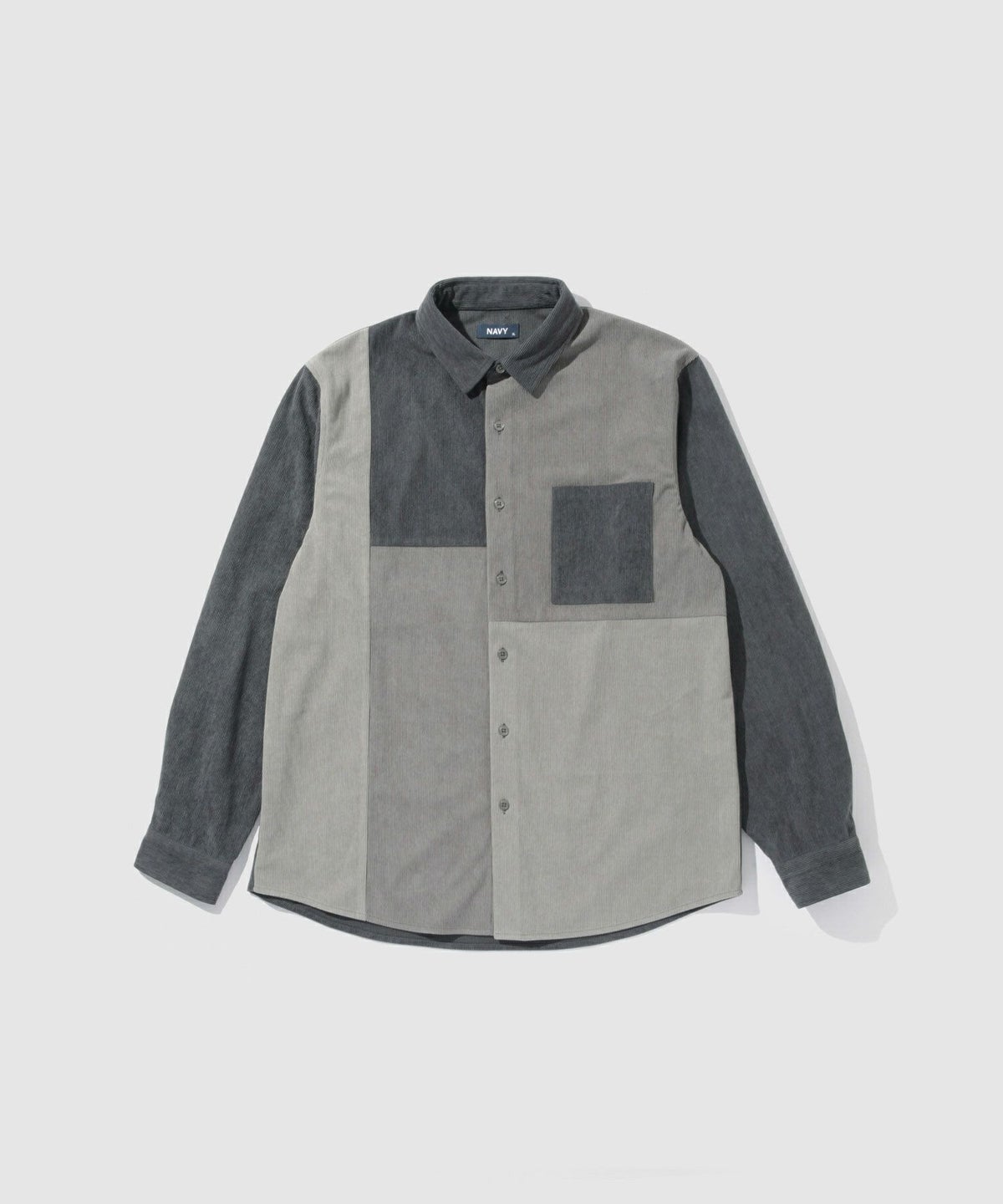 NAVY コーデュロイ切替レギュラーカラーシャツ メンズ