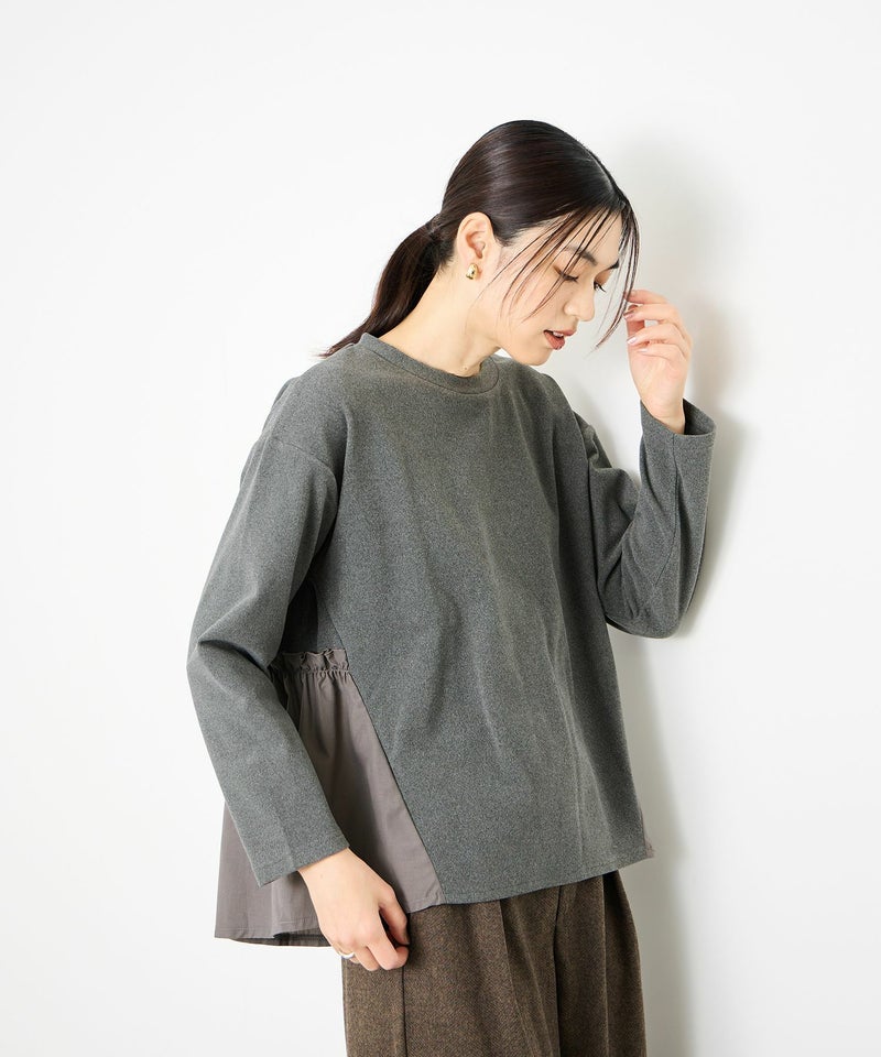 Idnes ドッキングペプラムプルオーバー レディース商品画像-4