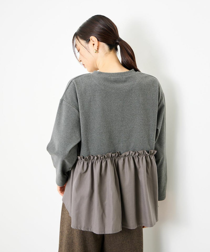 Idnes ドッキングペプラムプルオーバー レディース商品画像-6