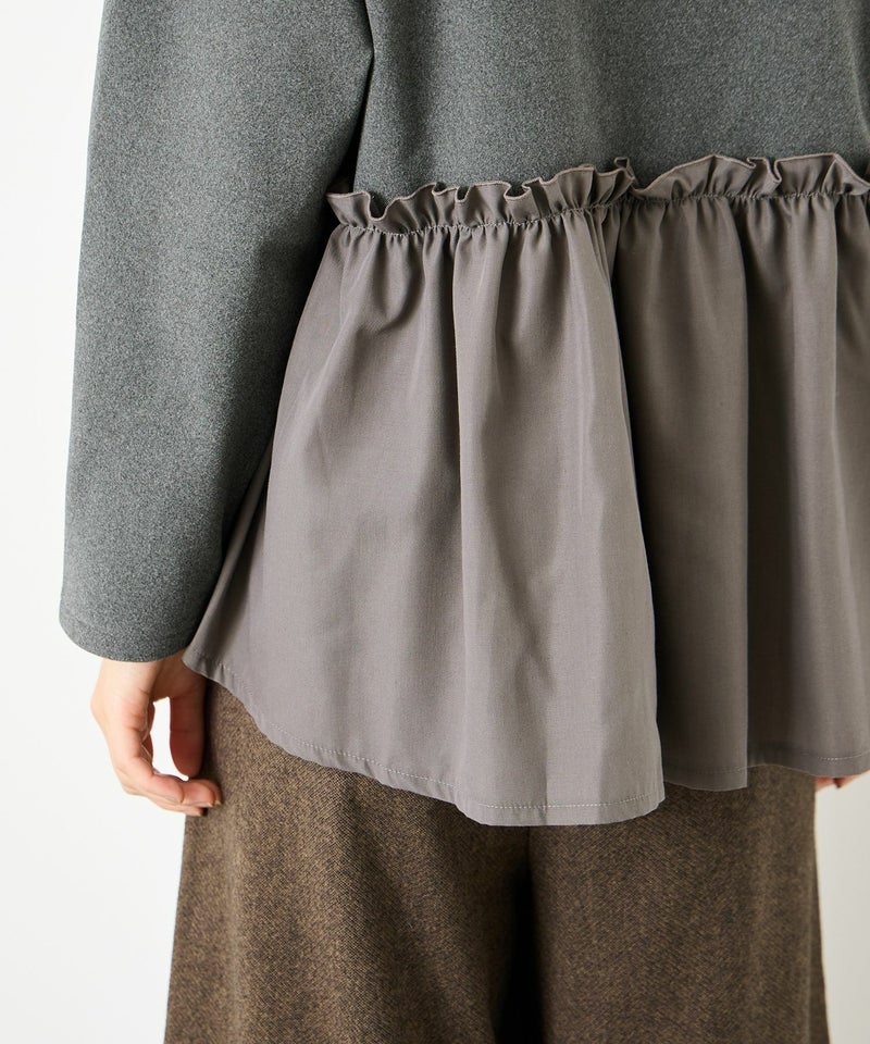 Idnes ドッキングペプラムプルオーバー レディース商品画像-7