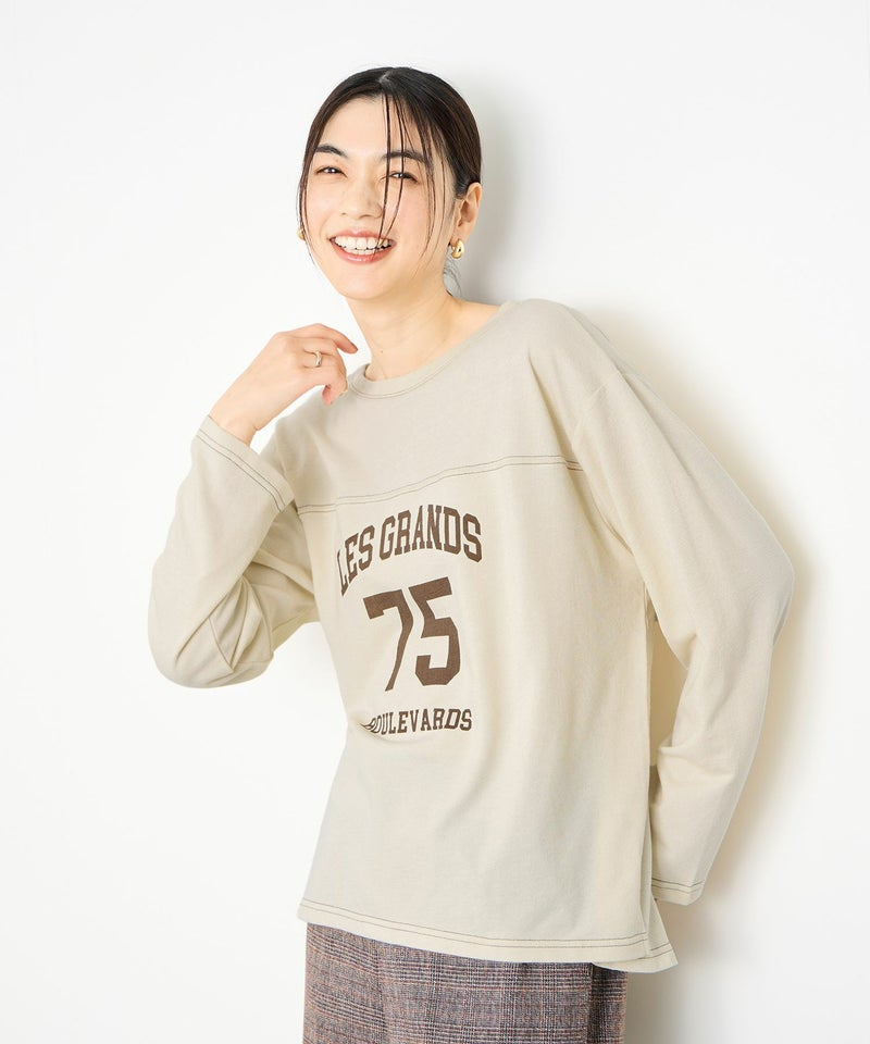 Idnes 2WAYフットボールロゴTシャツ レディース メール便 対応商品商品画像-7