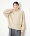 [期間限定knit]Idnes  ケーブルハイネックニット レディース商品サムネイル-2