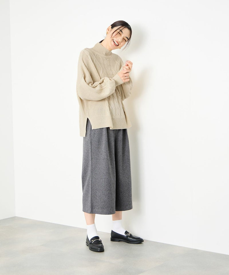 [期間限定knit]Idnes  ケーブルハイネックニット レディース商品画像-10