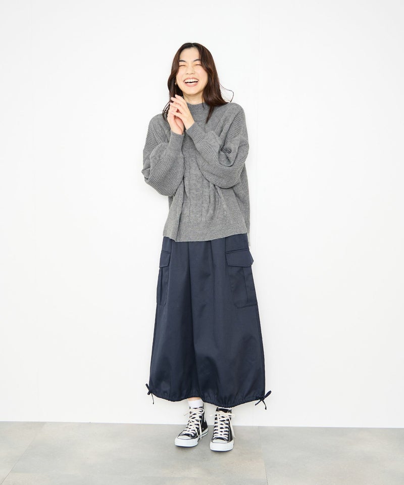 [期間限定knit]Idnes  ケーブルハイネックニット レディース商品画像-14