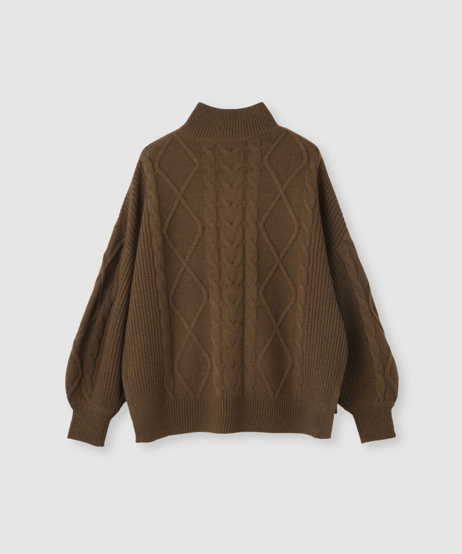 Idnes ケーブルハイネックニット レディース