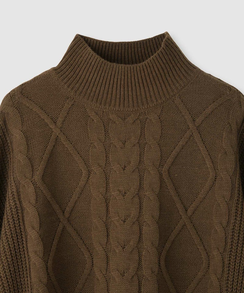 [期間限定knit]Idnes  ケーブルハイネックニット レディース商品画像-19