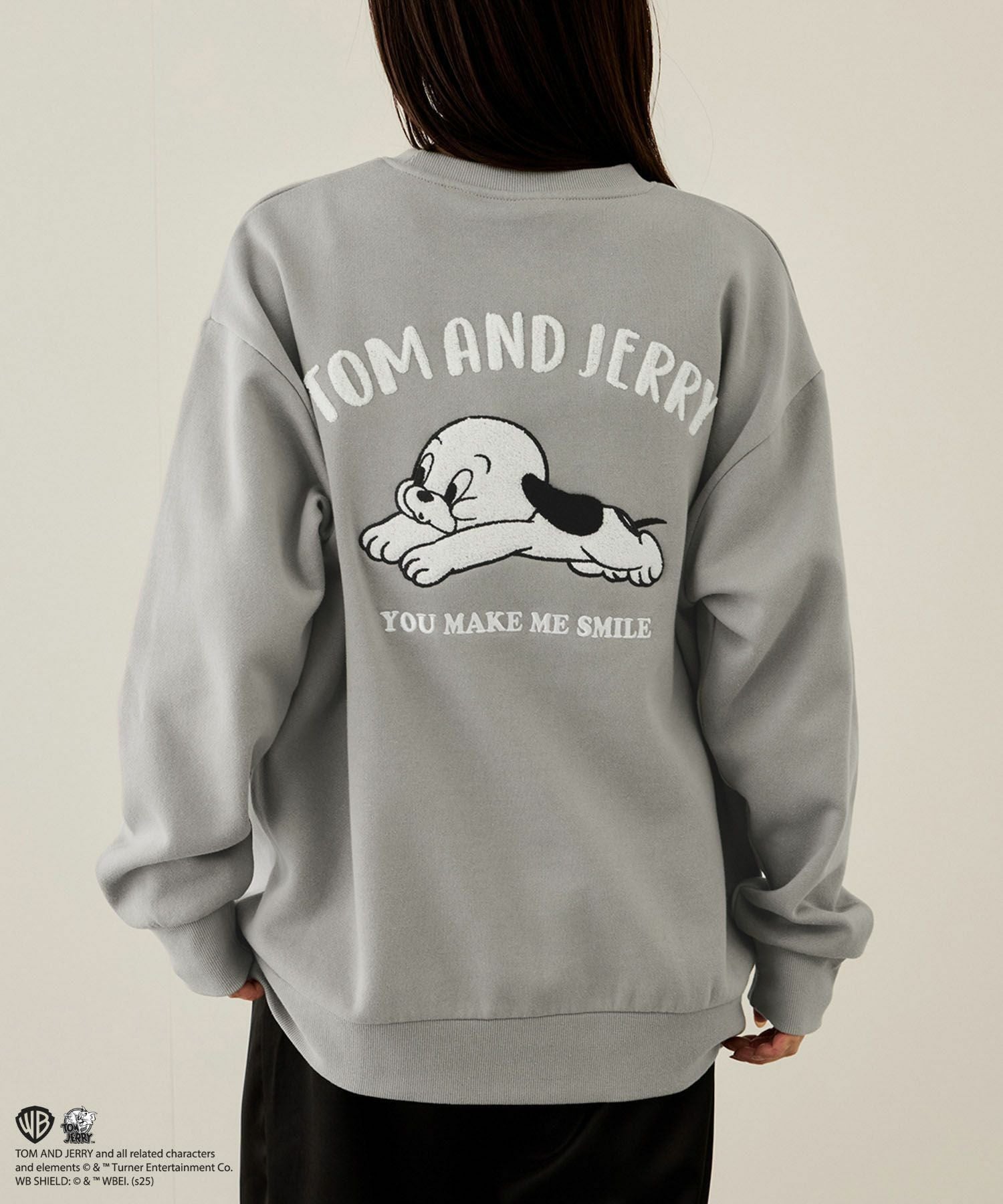 Tom and Jerry 子犬サガラ刺繍トレーナー メンズ