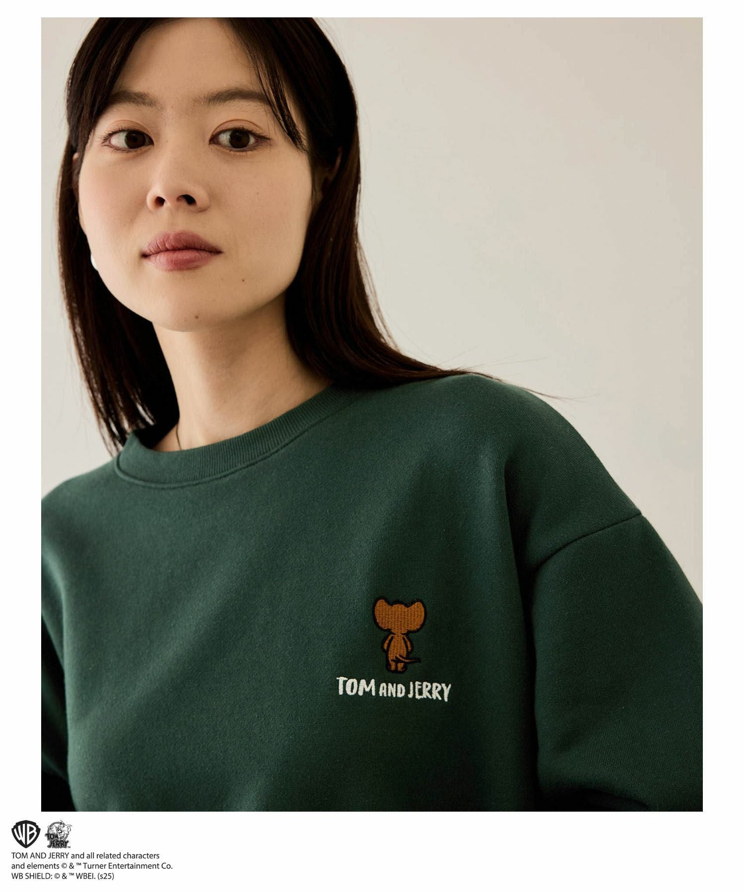 Tom and Jerry 子犬サガラ刺繍トレーナー メンズ