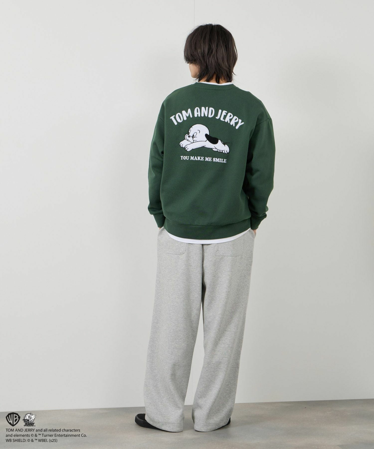 Tom and Jerry 子犬サガラ刺繍トレーナー メンズ