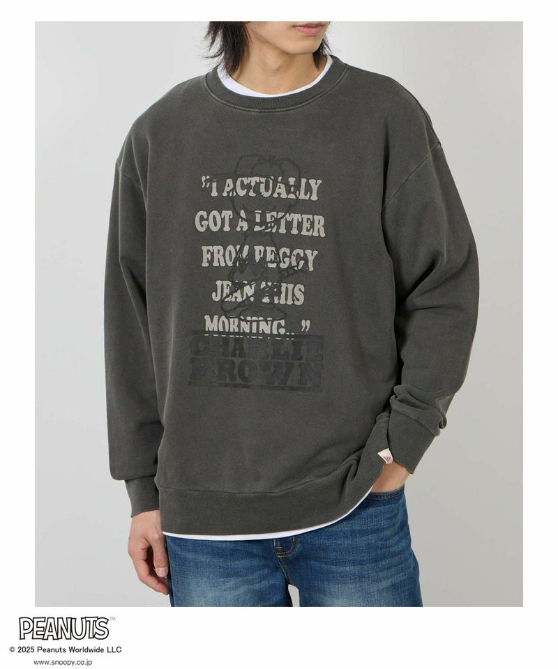 [値下げ]PEANUTS SNOOPY ピグメント加工プリントトレーナー メンズ商品画像-7