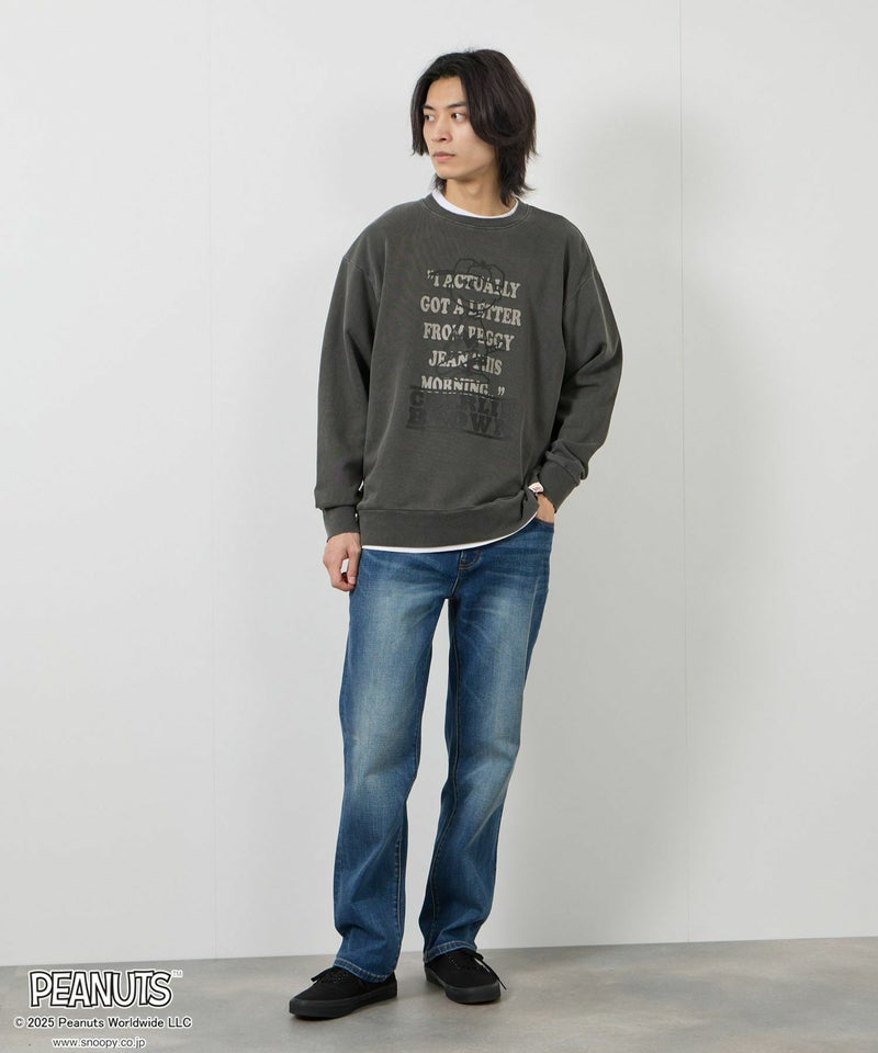 PEANUTS SNOOPY ピグメント加工プリントトレーナー メンズ商品画像-10