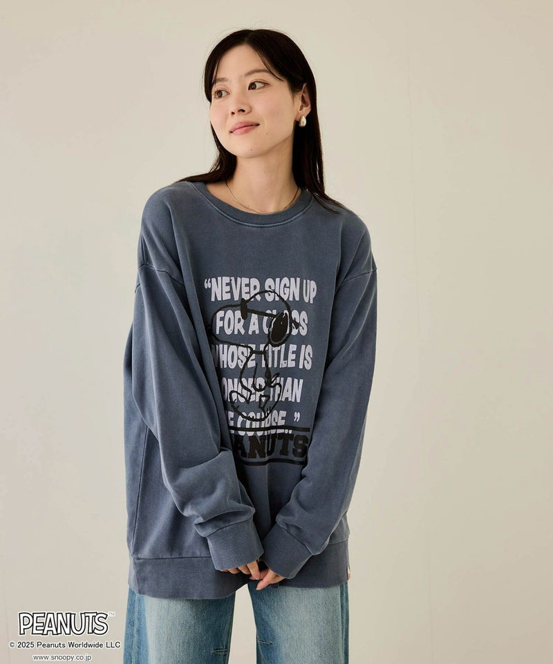PEANUTS SNOOPY ピグメント加工プリントトレーナー メンズ商品画像-12