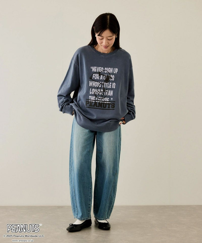 PEANUTS SNOOPY ピグメント加工プリントトレーナー メンズ商品画像-15