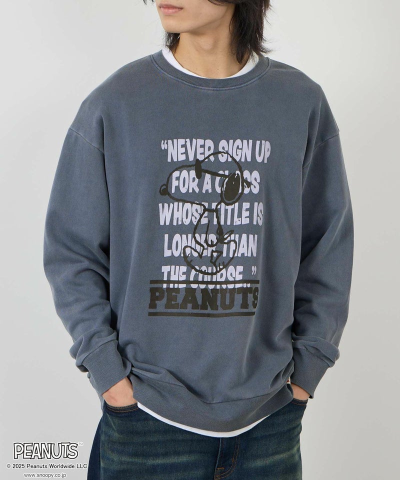 PEANUTS SNOOPY ピグメント加工プリントトレーナー メンズ商品画像-17